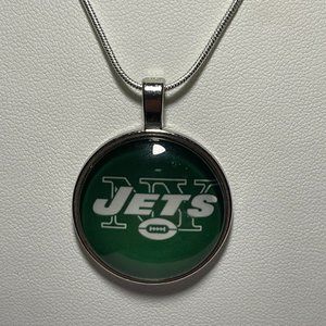 New York Jets NFL Charm w/ 925 Chain NEW